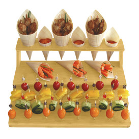 Bamboo Food Skewers and Cones Holder 29x35,5x11,5cm (1 Unit) 