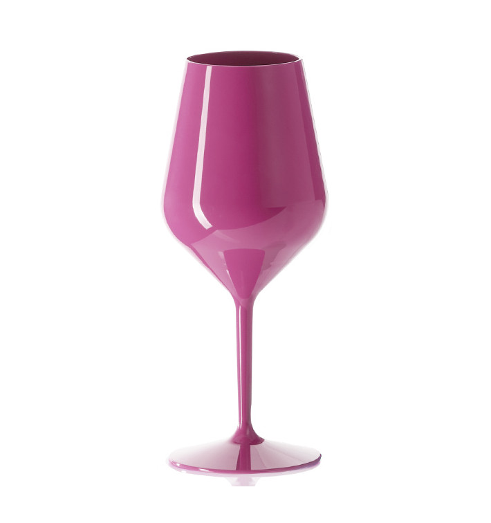 Reusable Glass Wine Tritan Pink 470ml (1 Unit)