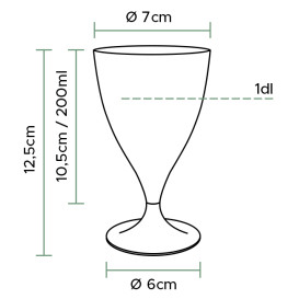 Plastic Stemmed Glass Wine White 200ml 2P (20 Units)