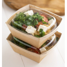 Rectangle Lid rPET for Salad Bowl 15x12cm (400 Units)