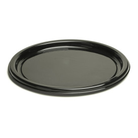 Plastic Plate Round Shape Black 26 cm (250 Units)