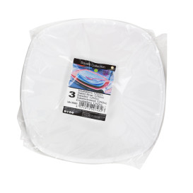 Plastic Bowl PP "Square" White 1250ml Ø21cml (60 Units)