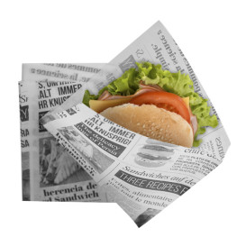 Paper Food Bag Grease-Proof Opened 2L "News" 15x16cm (4000 Uds)