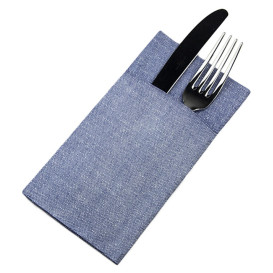 Pocket Fold Paper Napkins Vaquero Blue 40x40cm (960 units) 