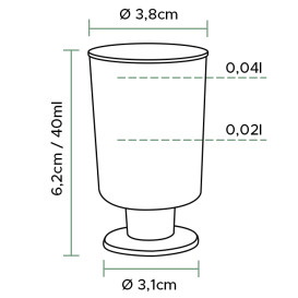 Plastic Stemmed Glass Liquor 40ml (1.400 Units)