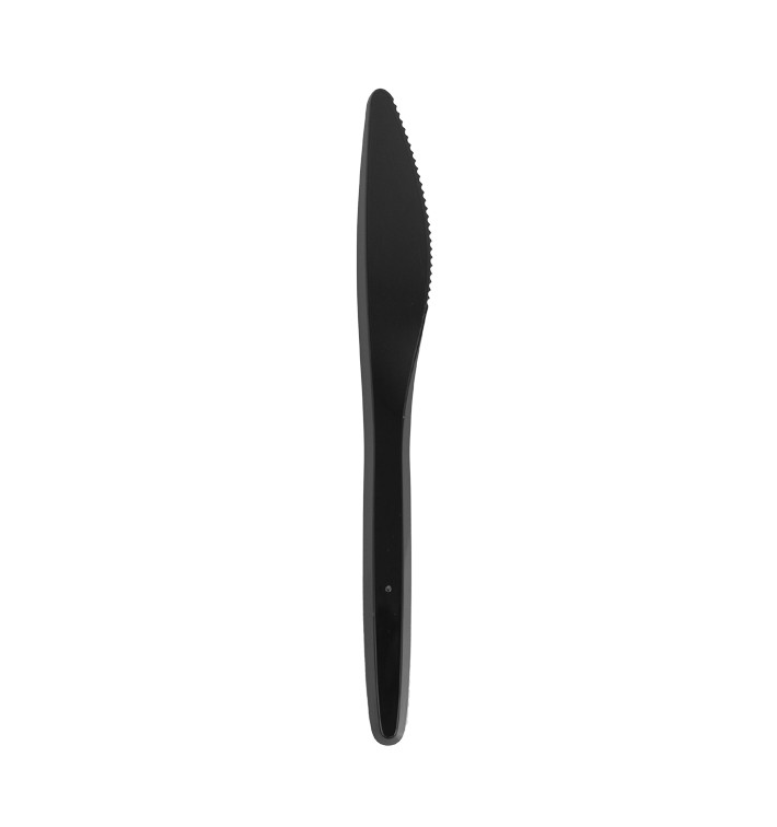 Plastic Knife PS "Luxury" Black 17,5 cm (2000 Units)