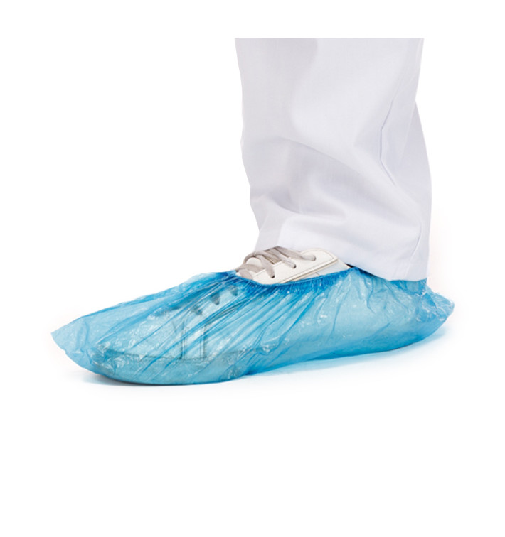 Disposable Plastic Shoe Covers PE G80 Blue (100 Units)