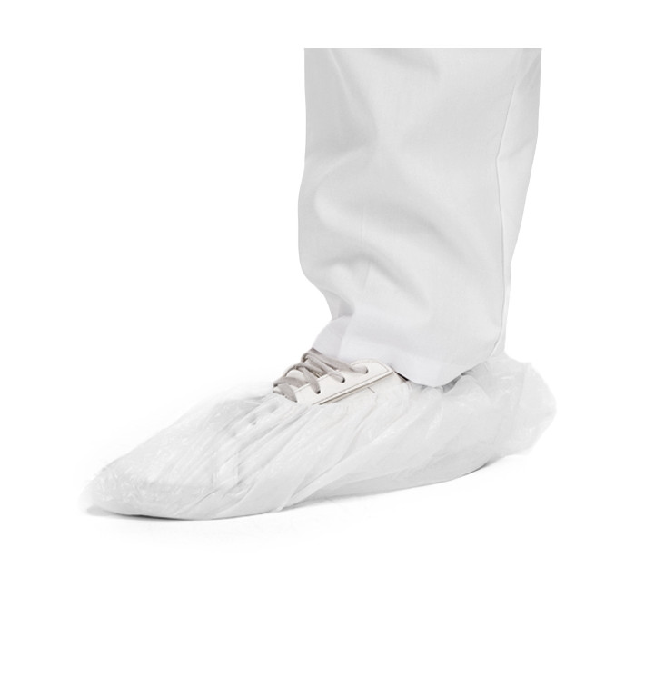 Disposable Plastic Shoe Covers PE G80 White (100 Units)