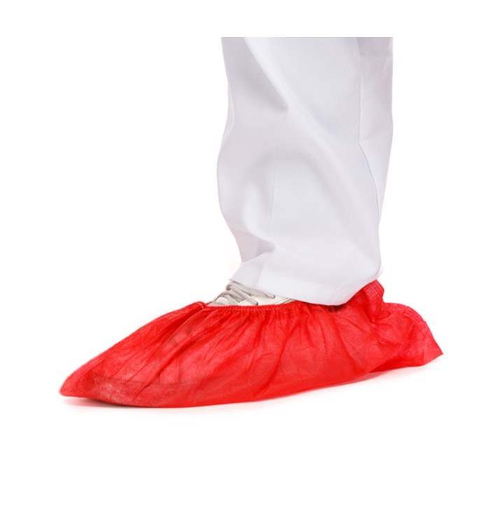 Disposable Plastic Shoe Covers PP Red (1000 Units)