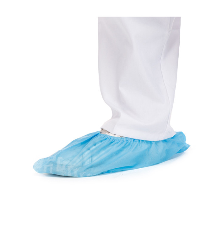 Disposable Plastic Shoe Covers "TST" Anti-Slip Blue (1000 Units)