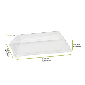 Plastic Lid PET Clear 13x6,5cm (25 Units) 