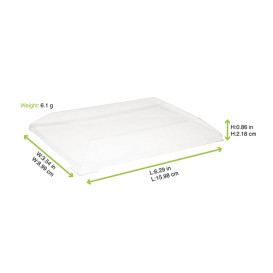 Plastic Lid PET Clear 15,5x8,5cm (100 Units)