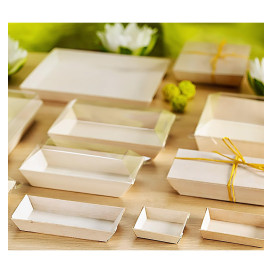 Wooden Tray 13x6,5x2cm 125ml (25 Units) 