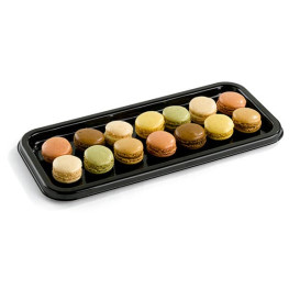 Plastic Platter Rectangular Shape Black 35X16 cm (50 Units)