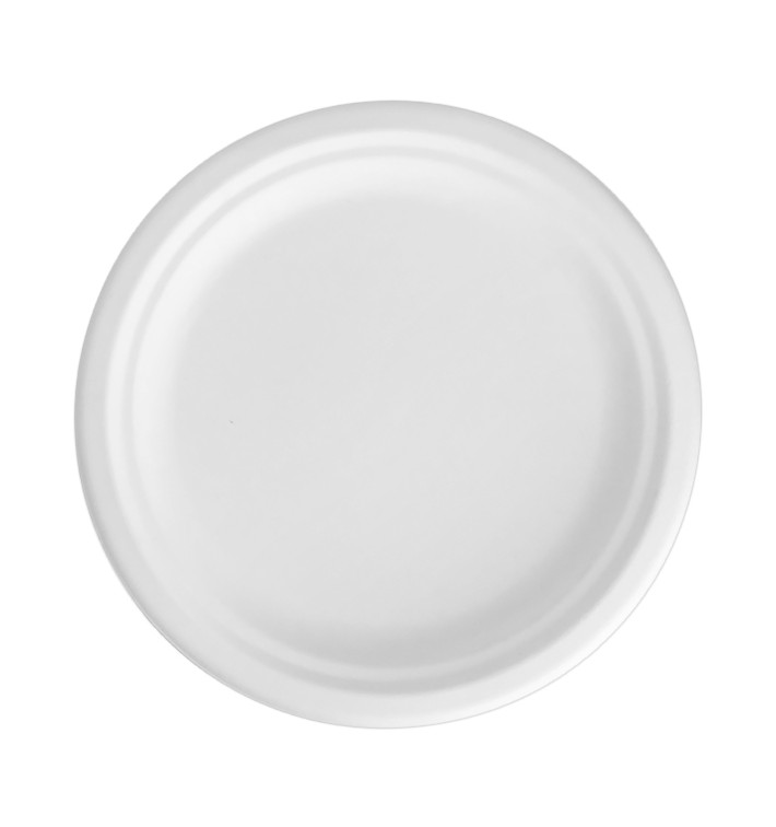 Sugarcane Plate White Ø22cm (25 Units) 