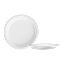 Sugarcane Plate White Ø22cm (25 Units) 