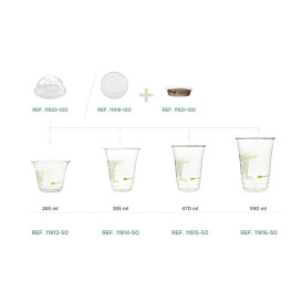 Compostable PLA Cup "Green Stripe" Ø9,5cm 470ml (1.000 Units)