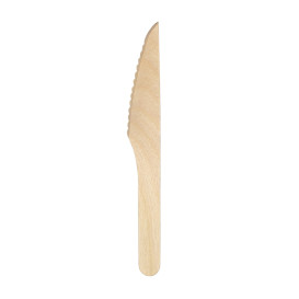 Wrapped Disposable Wooden Knife 16,5cm (25 Units) 