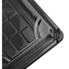 Sushi Tray and Lid PLA Black 15,0x23,0 cm (600 Units)