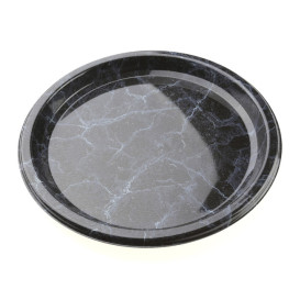 Plastic Plate Round Shape Marble 23Cm (250 Units)