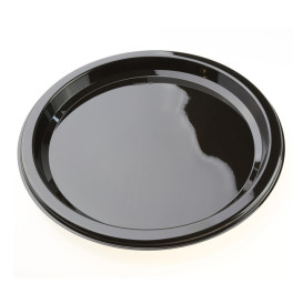 Plastic Plate Round shape Black 18 cm (25 Units) 