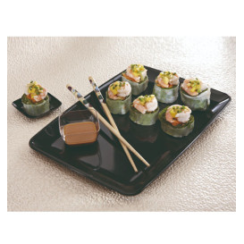 Plastic Tray Rectangular Shape Hard Black 20x28 cm (20 Units) 