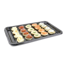 Plastic Platter Rectangular Shape Marble 55x37 cm (5 Units) 