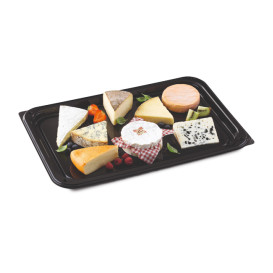 Plastic Platter Rectangular Shape Black 46x30 cm (10 Units) 