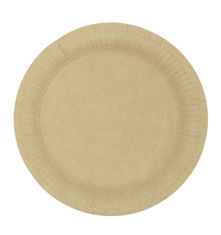 Round Paper Plate “Radial” Kraft Ø18cm 200gr/m² (650 Units)