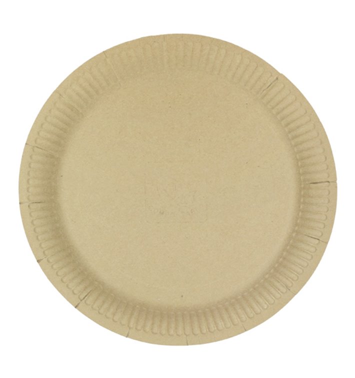 Round Paper Plate “Radial” Kraft Ø23cm 200gr/m² (50 Units)