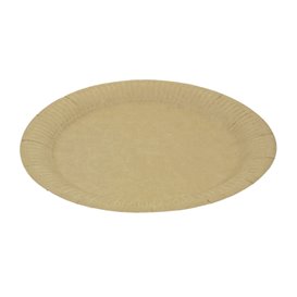 Round Paper Plate “Radial” Kraft Ø23cm 200gr/m² (50 Units)