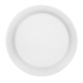 Round Paper Plate “Radial” White Ø23cm 200gr/m² (650 Units)