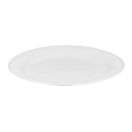 Round Paper Plate “Radial” White Ø23cm 200gr/m² (650 Units)