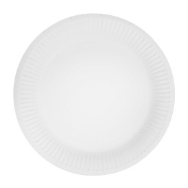 Round Paper Plate “Radial” White Ø18cm 200gr/m² (650 Units)