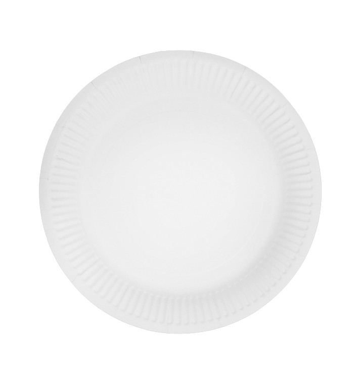 Round Paper Plate “Radial” White Ø18cm 200gr/m² (50 Units)