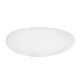 Round Paper Plate “Radial” White Ø18cm 200gr/m² (50 Units)