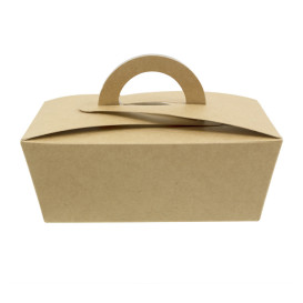 American Box with handles "Doggy Bag" Kraft 12x9x5cm (25 Units)