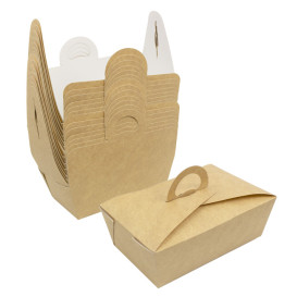 American Box with handles "Doggy Bag" Kraft 16x9,5x6cm (200 Units)