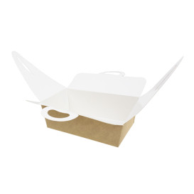 American Box with handles "Doggy Bag" Kraft 16x9,5x6cm (25 Units)