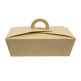 American Box with handles "Doggy Bag" Kraft 20x10x7cm (20 Units)