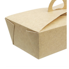 American Box with handles "Doggy Bag" Kraft 20x10x7cm (20 Units)