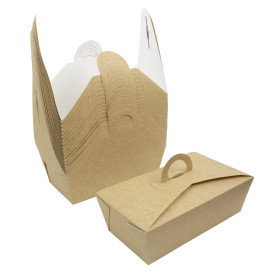 American Box with handles "Doggy Bag" Kraft 20x10x7cm (20 Units)