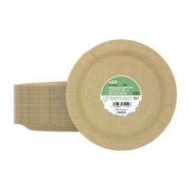 Round Paper Plate “Radial” Kraft Ø18cm 200gr/m² (50 Units)