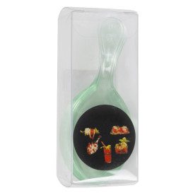 Plastic Tasting Spoon PS "Water Green" 10,3cm (12 Units)  