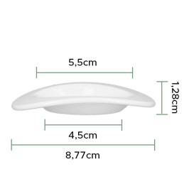 Tasting Plastic Plate Durable SAN "Ellipse" White 10ml (96 Units) 