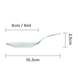 Plastic Tasting Spoon PS "Water Green" 10,3cm (12 Units)  