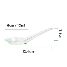 Plastic Tasting Spoon PS Transparent 12,4cm (12 Units)  