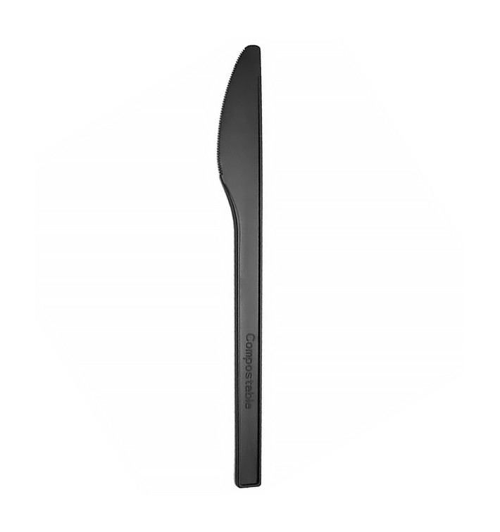 Compostable CPLA Knife Black 17cm (1.000 Units)