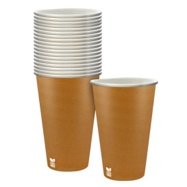 Plastic-Free Paper Cup 12 Oz/360ml "Caramel" Ø8cm (1.000 Units)