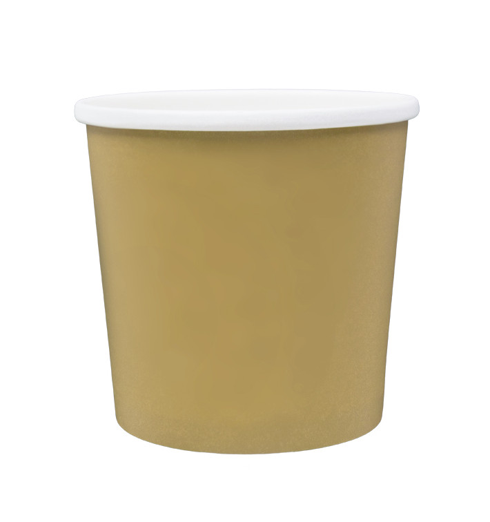 Kraft Carton Pot with White Border 750ml Ø11,9cm (25 Units)